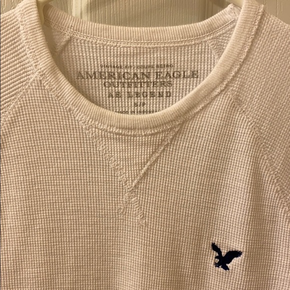 American Eagle, men’s white thermal top size Small - Picture 2 of 4